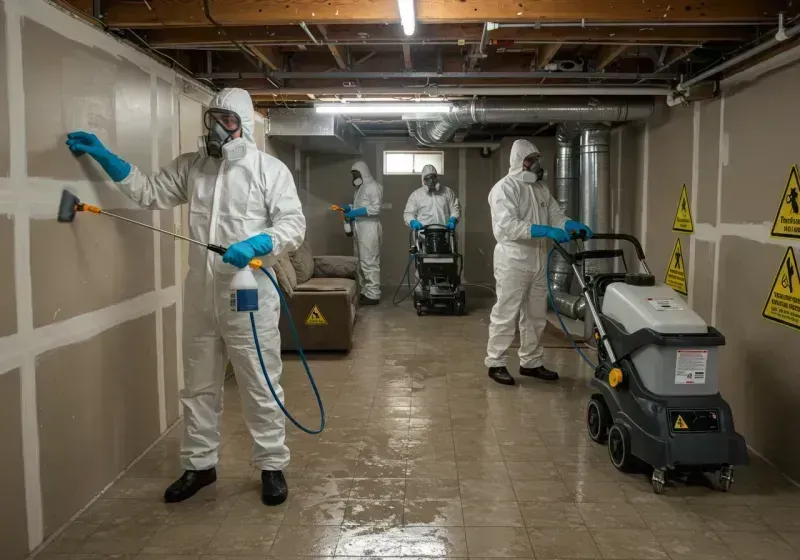 Basement Moisture Removal and Structural Drying process in Ashland, PA